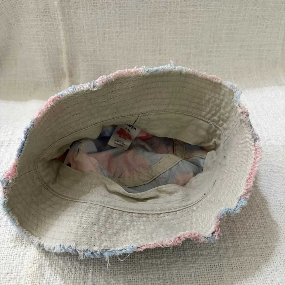 Mini Boden size 2-6 years Tropical  Cotton Bucket Hat Vacation Coastal Preppy